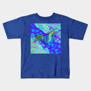 Iridescent Centipede | Cheetah Print (Blue/Green) Kids T-Shirt